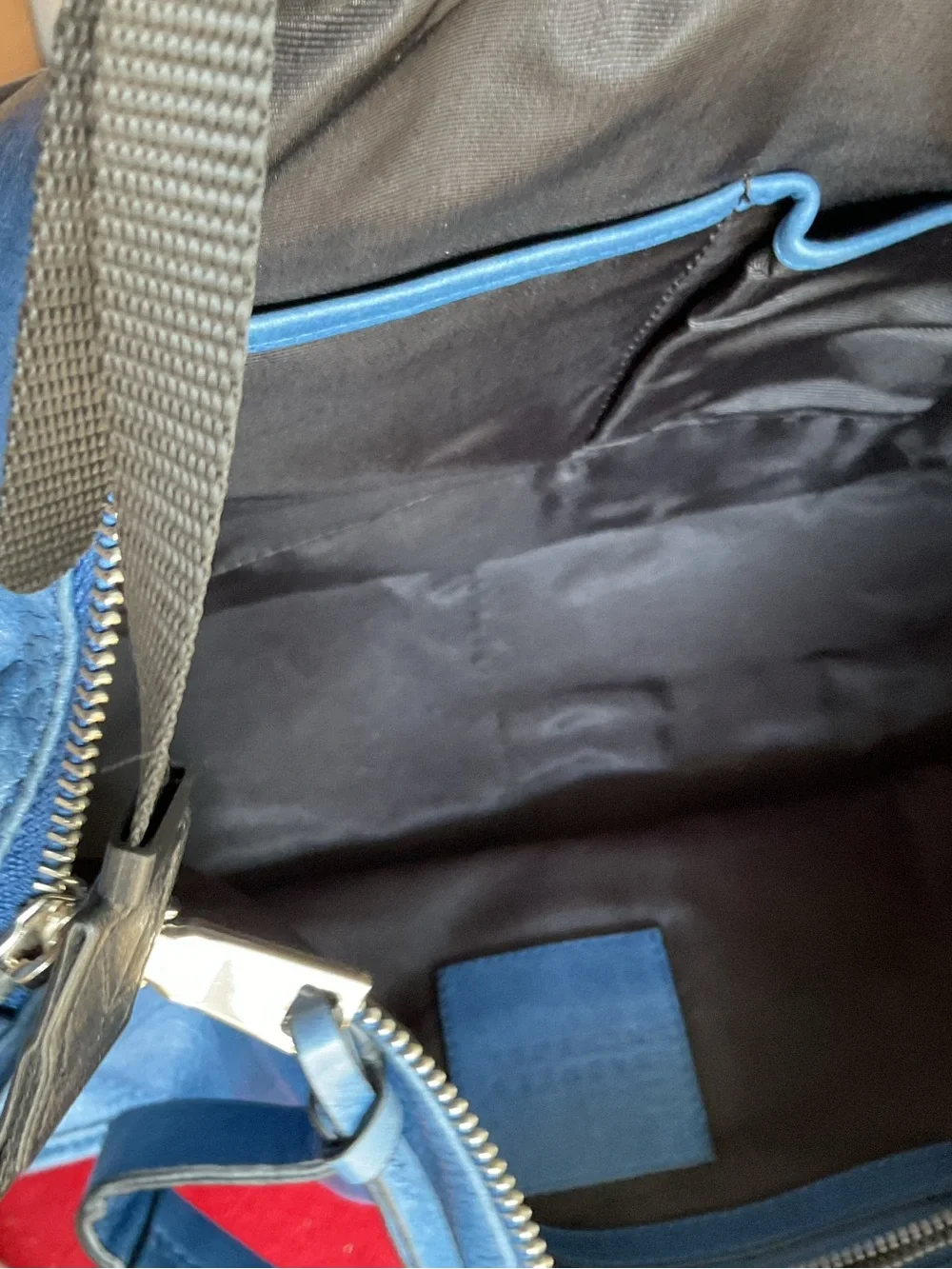 Barneys New York Blue Leather Bag